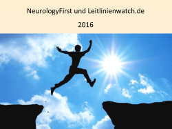 NeurologyFirst und Leitlinienwatch.de 2016