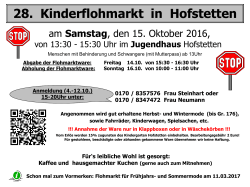 Flyer Flohmarkt Kindergarten Hofstetten 10-2016