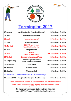 Terminplan 2017