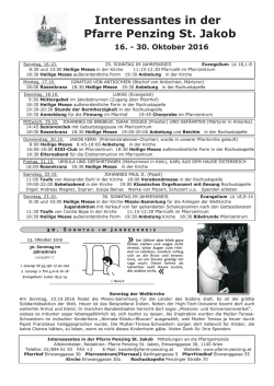 Interessantes - Pfarre Penzing St. Jakob