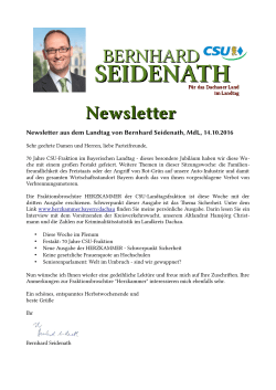 Newsletter - Bernhard Seidenath