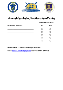 Anmeldeschein für Monster-Party