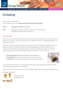 Einladung - Massage Kloeckner