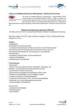 Druckansicht - Stellenticket Freie Universit&auml;t Berlin