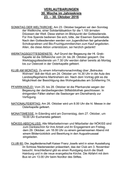 Verlautbarungen KW 2016-43 (23.10.
