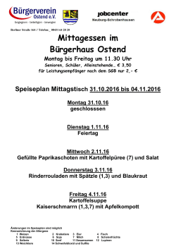 31.10 - 04.11 - Bürgerhaus Neuburg