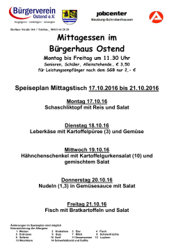17.10 - 21.10 - Bürgerhaus Neuburg
