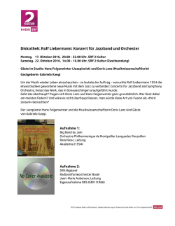 Diskothek: Rolf Liebermann: Konzert f&uuml;r Jazzband und Orchester