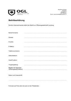 Beitrittserklärung - Offiziersgesellschaft Lenzburg