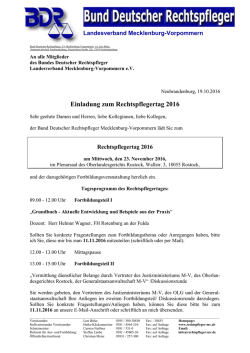 Einladung zum Rechtspflegertag 2016