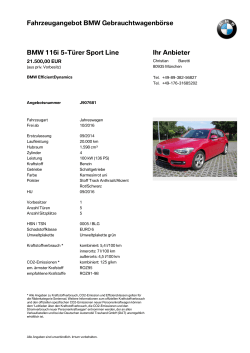 Fahrzeugangebot BMW Gebrauchtwagenbörse BMW 116i 5