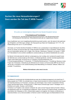 IT-Architektinnen/IT-Architekten gesucht