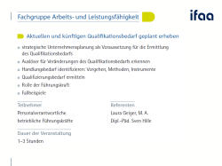 Aktuellen und künftigen Qualifikationsbedarf geplant erheben
