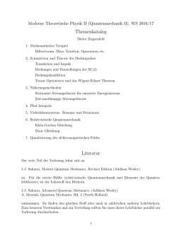 Infos - Institut f&uuml;r Theoretische Physik