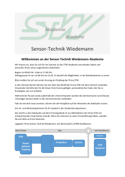 Organisatorische Hinweise - Sensor Technik Wiedemann GmbH