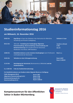 Studieninformationstag 2016 - Hochschule für öffentliche