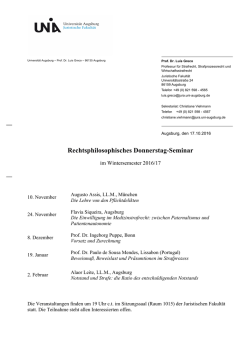 Programm - Juristische Fakultät