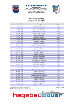 Spieltermine und Ergebnisse der BVZ