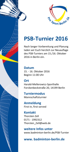PSB-Turnier 2016 - Badminton
