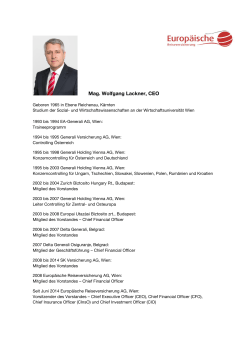 Mag. Wolfgang Lackner, CEO