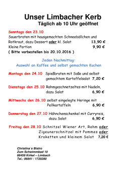 Unser Limbacher Kerb vom 23.10 bis 28.10