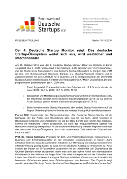 Der 4. Deutsche Startup Monitor zeigt: Das deutsche Startup