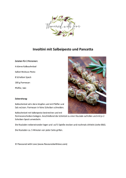 Involtini mit Salbeipesto und Pancetta