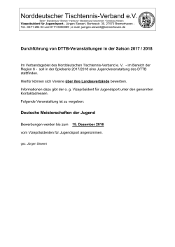 Ausschreibung DTTB-Veranstaltungen 2017-2018