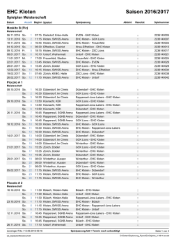 EHC Kloten Saison 2016/2017