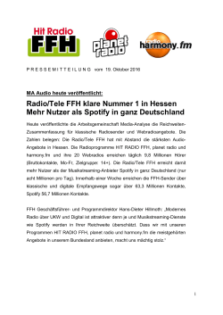 Radio/Tele FFH klare Nummer 1 in Hessen Mehr