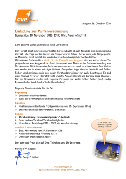 Donnerstag, 10. November 2016, 19.30 Uhr, Aula