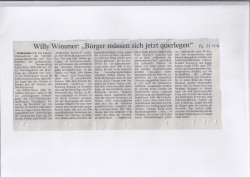 Bürger müssen sich jetzt querlegen