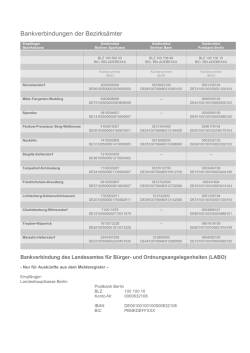 Bankverbindungen der Bezirks&auml;mter