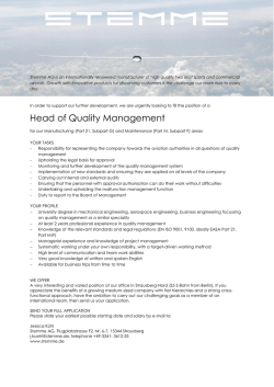 Head of Quality Management
