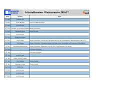 Lehrstuhlseminar Wintersemester 2016/17