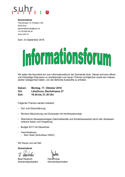Informationsforum 17. Oktober 2016