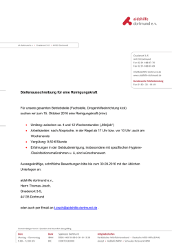 Stellenausschreibung für eine Reinigungskraft