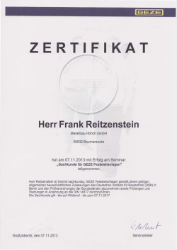 zertifikat - Metallbau Hörich GmbH