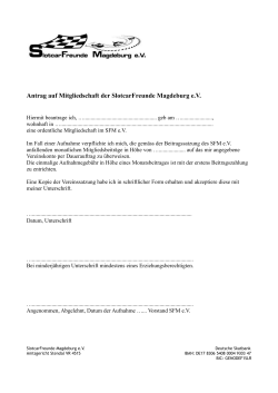 Antrag auf Mitgliedschaft - SlotcarFreunde Magdeburg e. V.