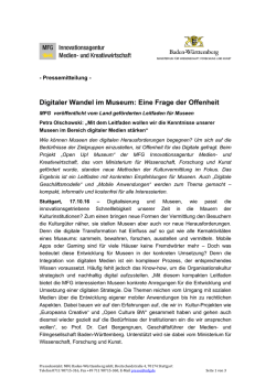 Pressemitteilung - Ministerium für Wissenschaft, Forschung und