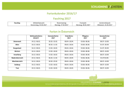 Ferienkalender 2016/17 Fasching 2017 Ferien in Österreich