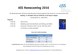ASS Homecoming 2016 - ASS Alumni Sportökonomie