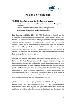 Die Nominierungen - FERI EuroRating Services AG