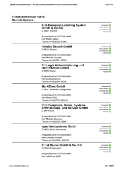 Heyden Securit GmbH ProLogis Automatisierung und Identifikation