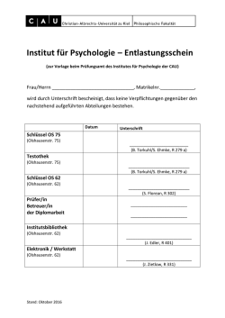 Institut f&uuml;r Psychologie &ndash; Entlastungsschein