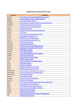 INTERNATIONAL PARTNER INSTITUTIONS Country
