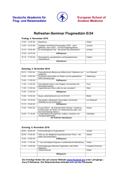 Refresher-Seminar Flugmedizin E/24
