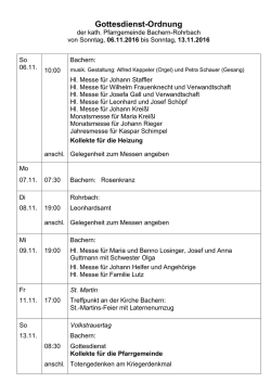 Gottesdienst-Ordnung - Pfarreiengemeinschaft Ottmaring