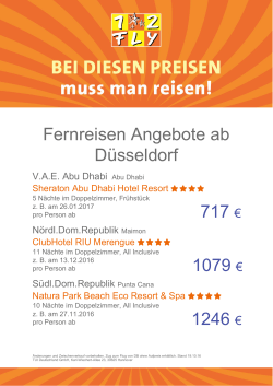 717 € 1079 € 1246 € Fernreisen Angebote ab Düsseldorf