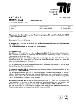 Jahresabschluss 2016 - Abteilung III Finanzen